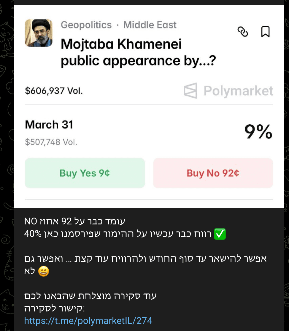 הופעה פומבית — 40% רווח תוך שבוע